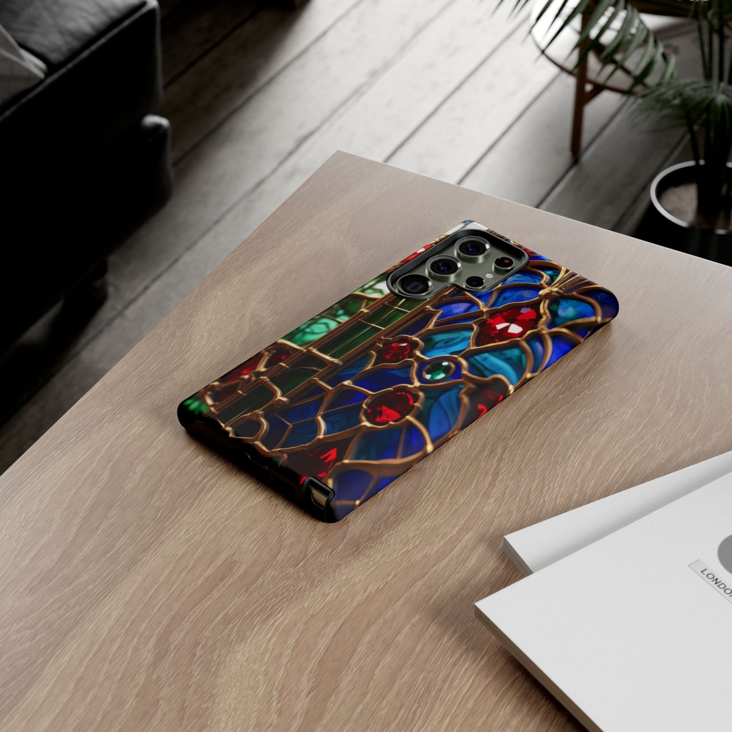 Stained-Glass Protective Phone Case - Jewel Toned Tracery