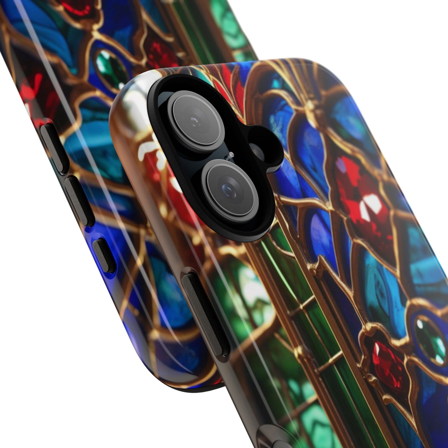 Stained-Glass Protective Phone Case - Jewel Toned Tracery