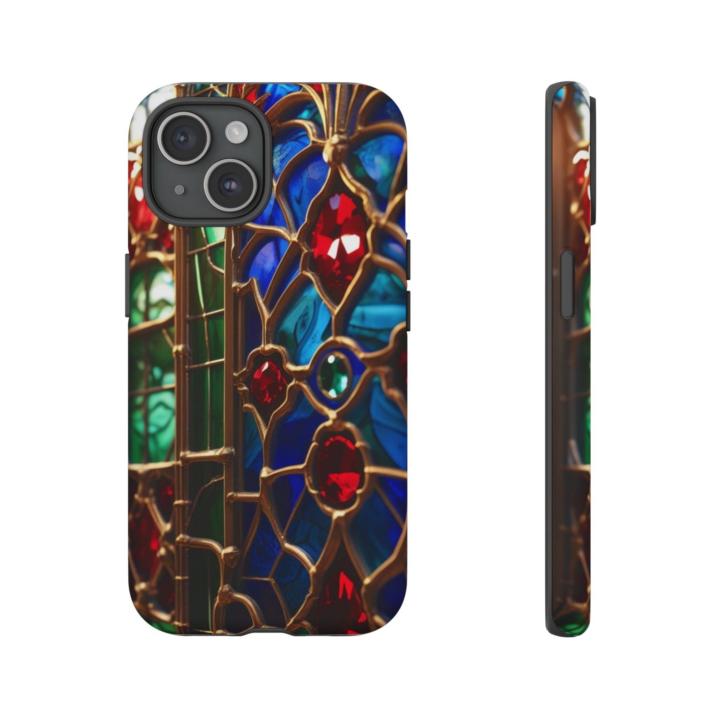 Stained-Glass Protective Phone Case - Jewel Toned Tracery