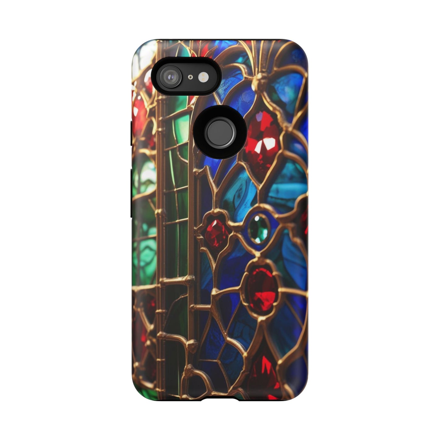 Stained-Glass Protective Phone Case - Jewel Toned Tracery