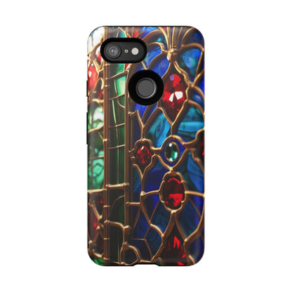 Stained-Glass Protective Phone Case - Jewel Toned Tracery