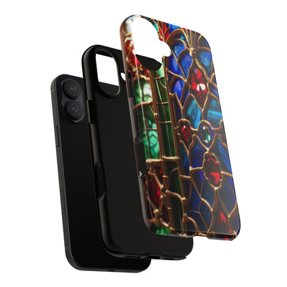 Stained-Glass Protective Phone Case - Jewel Toned Tracery