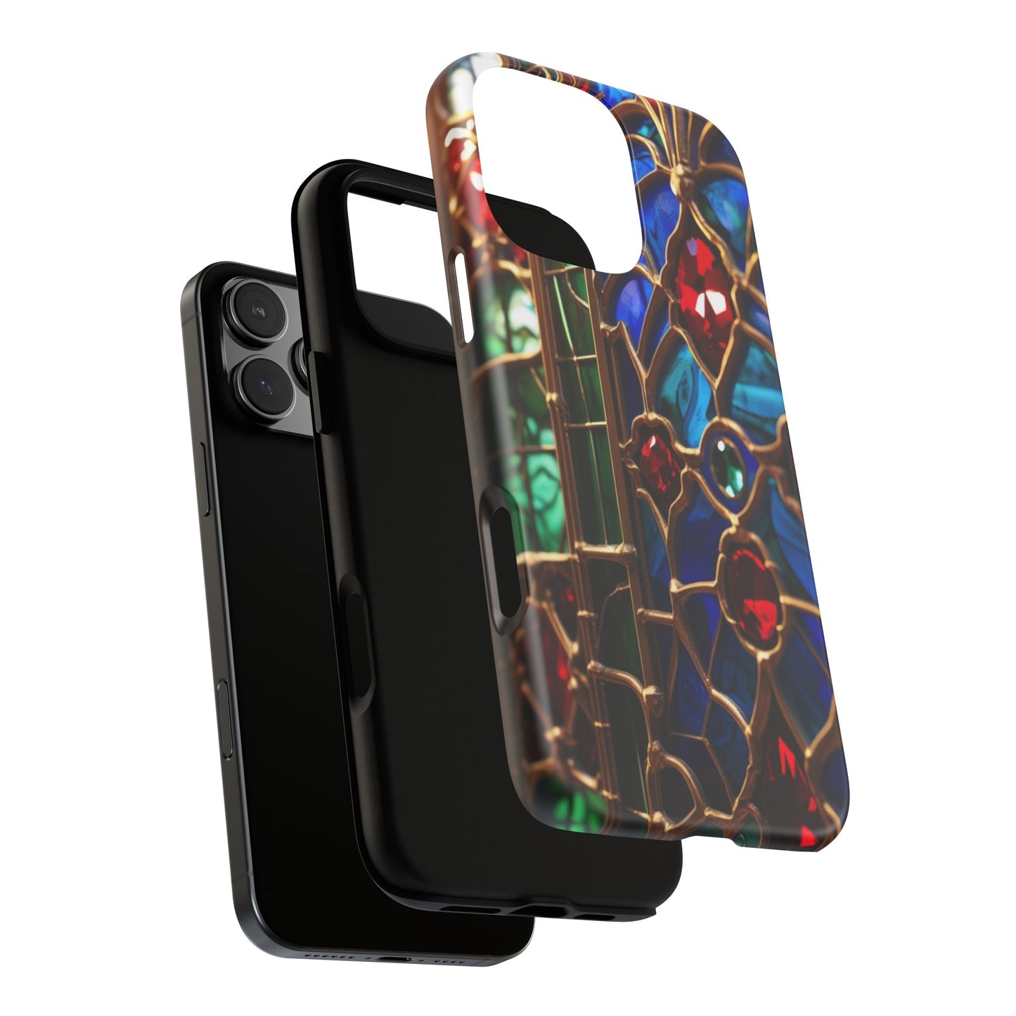 Stained-Glass Protective Phone Case - Jewel Toned Tracery