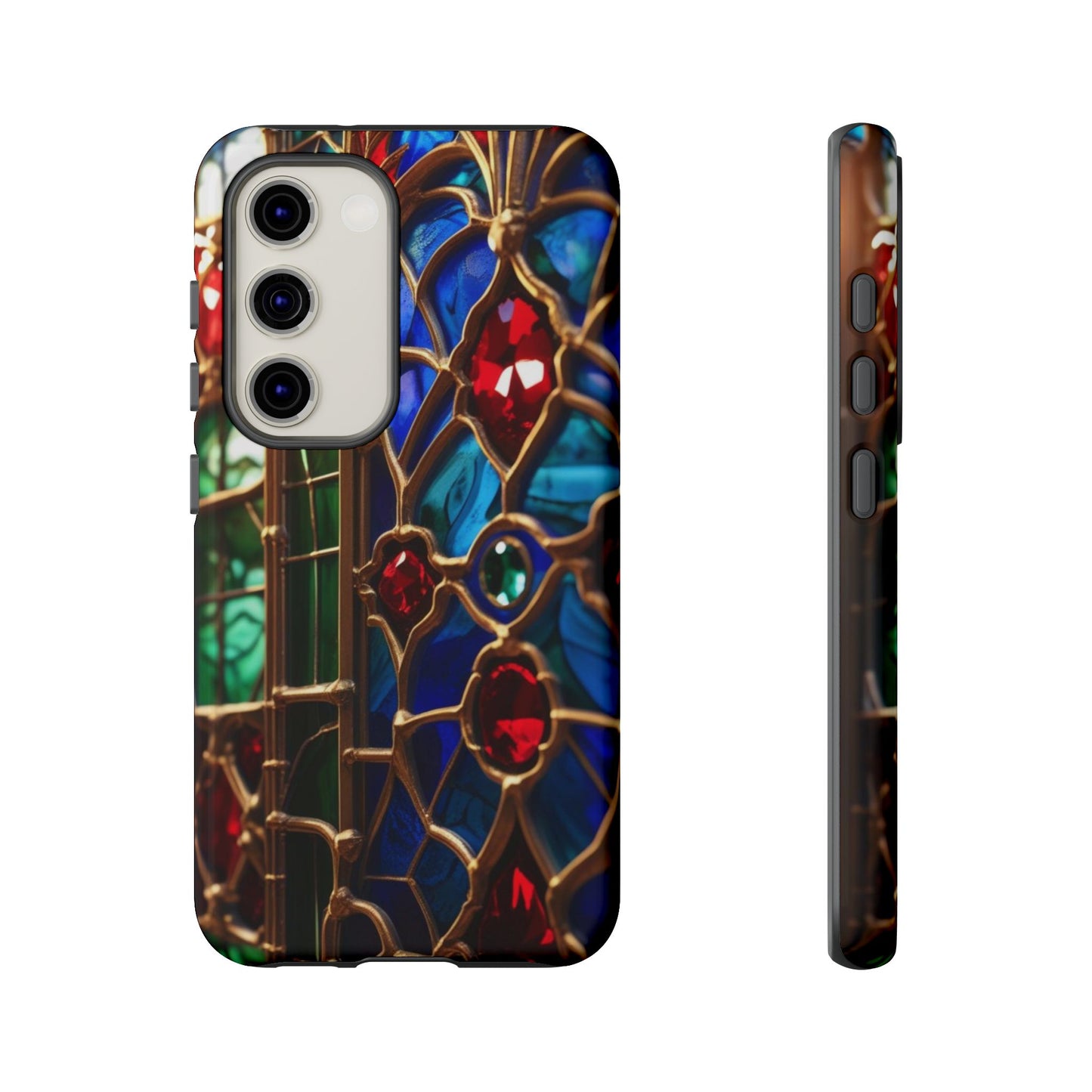 Stained-Glass Protective Phone Case - Jewel Toned Tracery