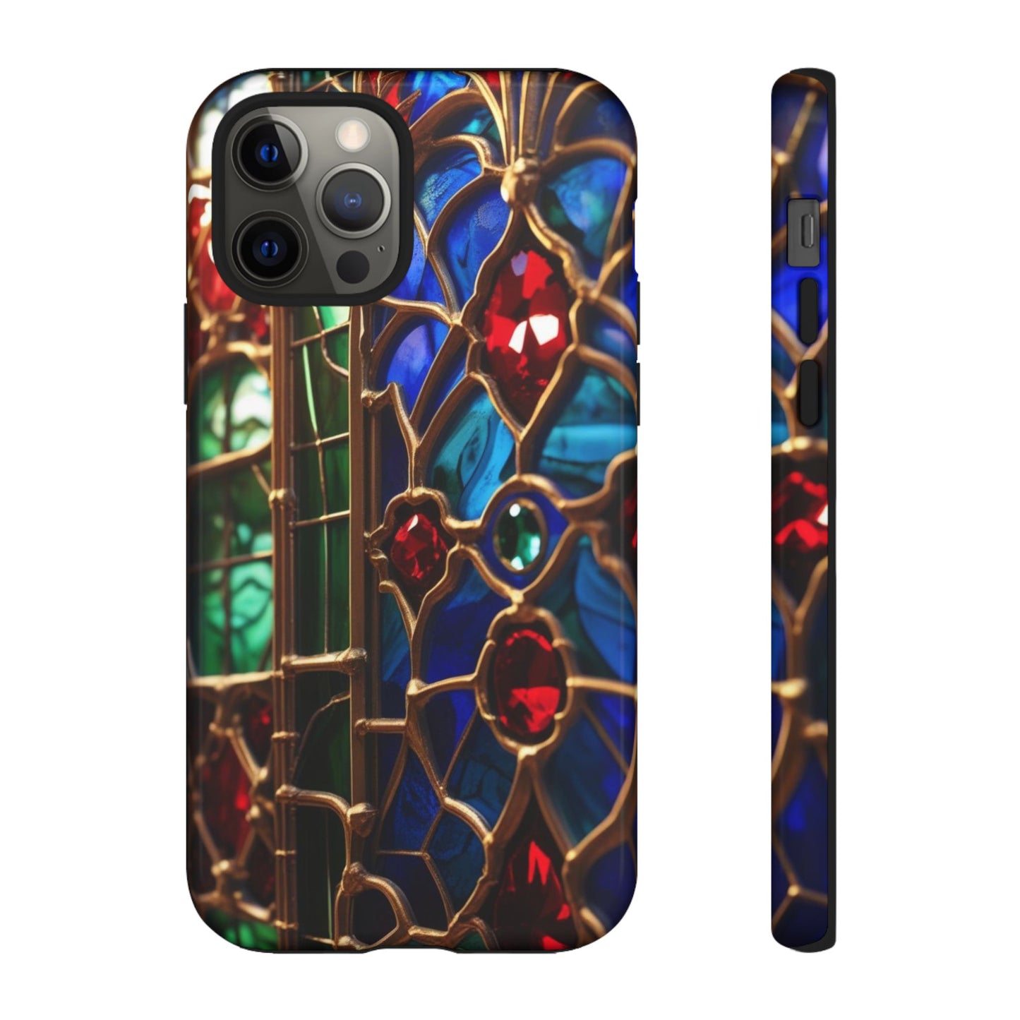Stained-Glass Protective Phone Case - Jewel Toned Tracery