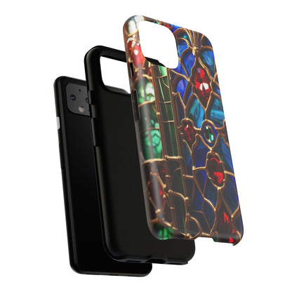 Stained-Glass Protective Phone Case - Jewel Toned Tracery