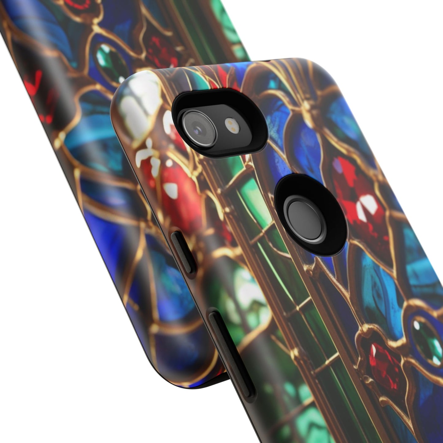Stained-Glass Protective Phone Case - Jewel Toned Tracery