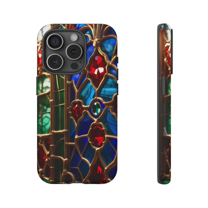 Stained-Glass Protective Phone Case - Jewel Toned Tracery