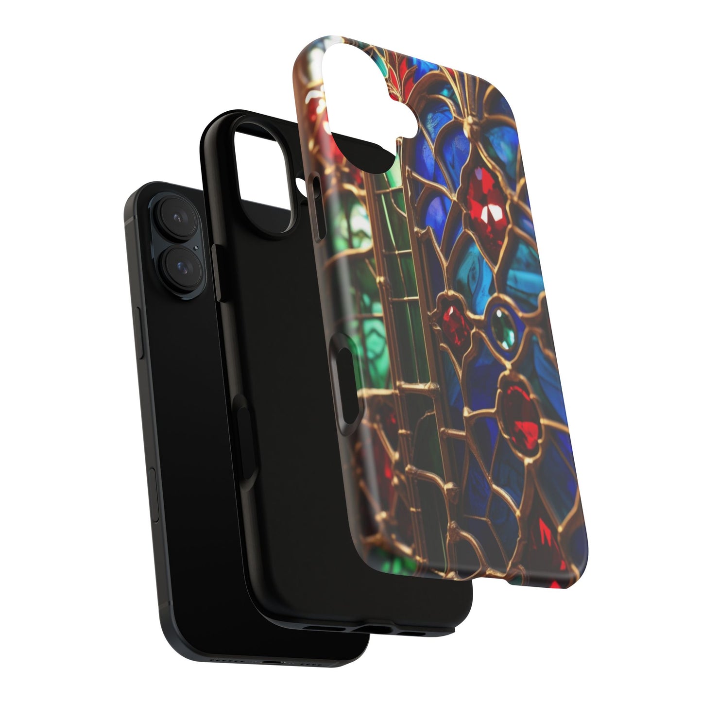 Stained-Glass Protective Phone Case - Jewel Toned Tracery