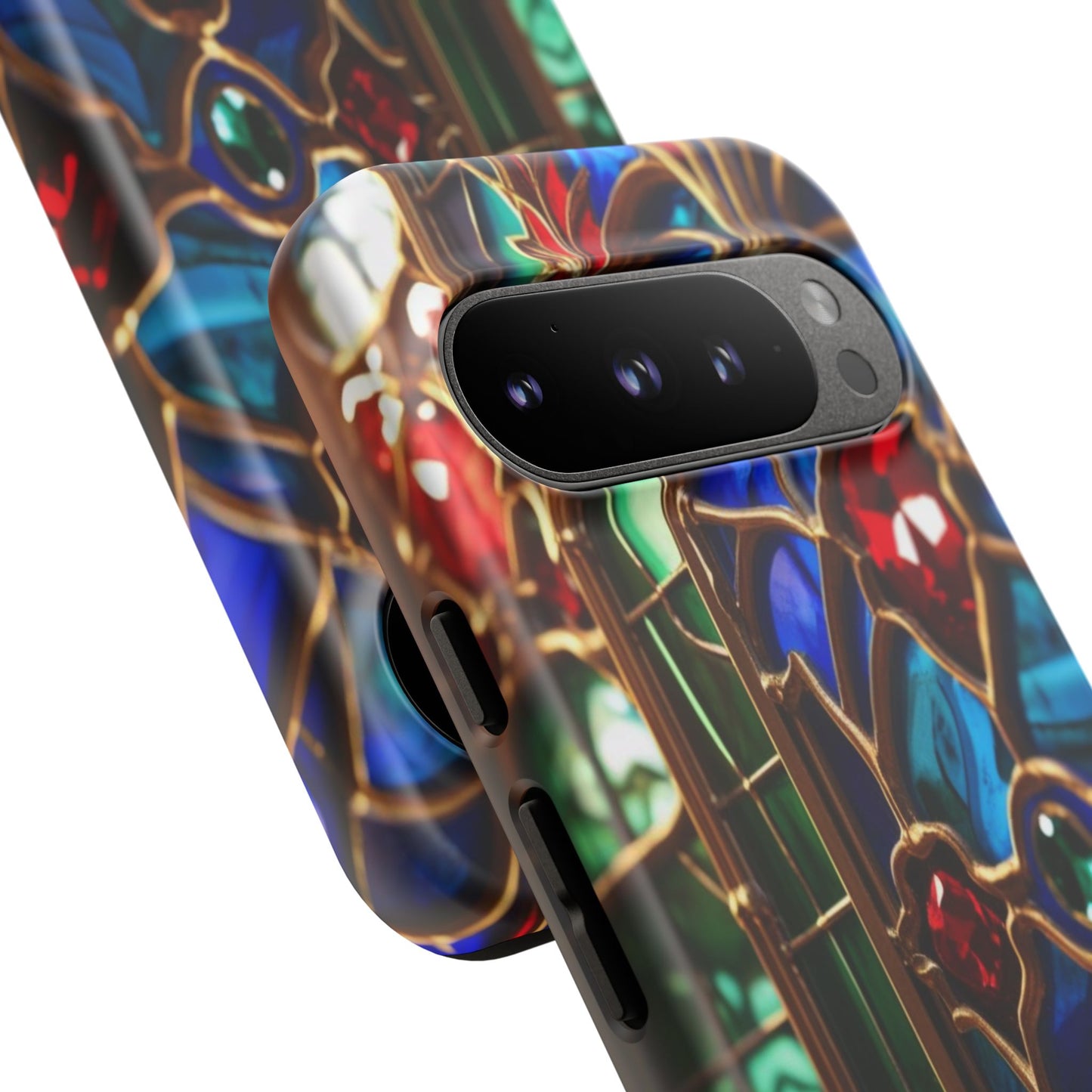 Stained-Glass Protective Phone Case - Jewel Toned Tracery