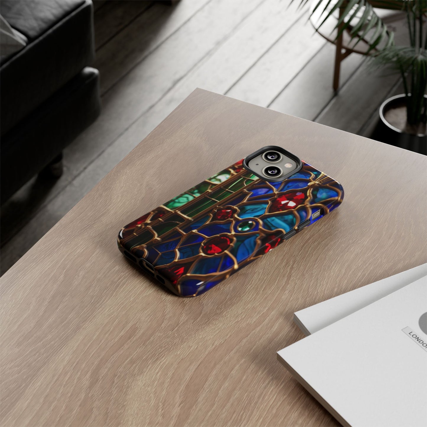 Stained-Glass Protective Phone Case - Jewel Toned Tracery