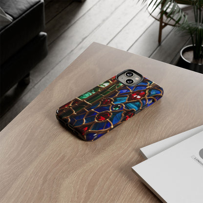 Stained-Glass Protective Phone Case - Jewel Toned Tracery