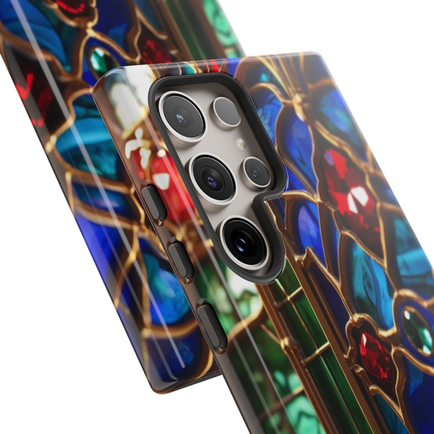 Stained-Glass Protective Phone Case - Jewel Toned Tracery