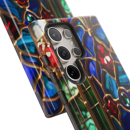 Stained-Glass Protective Phone Case - Jewel Toned Tracery
