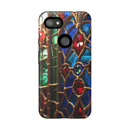 Stained-Glass Protective Phone Case - Jewel Toned Tracery