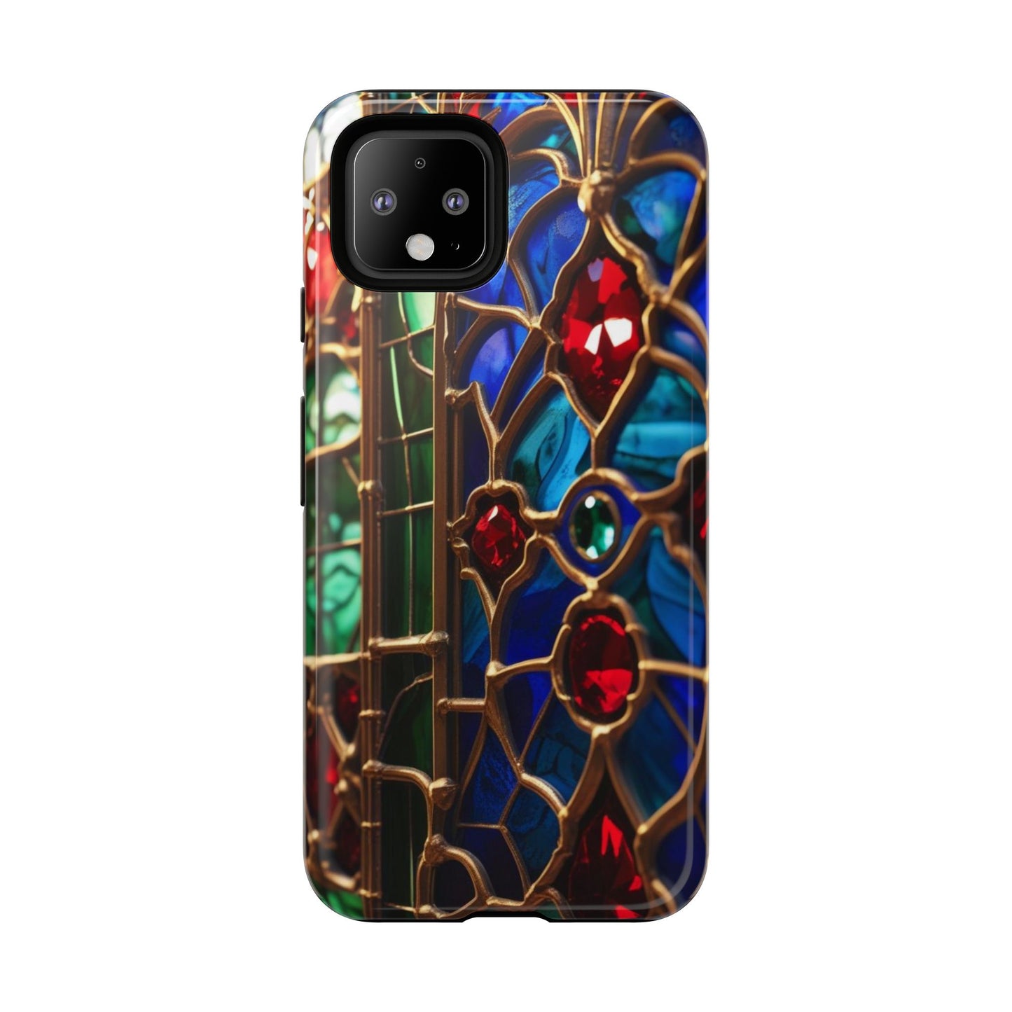 Stained-Glass Protective Phone Case - Jewel Toned Tracery