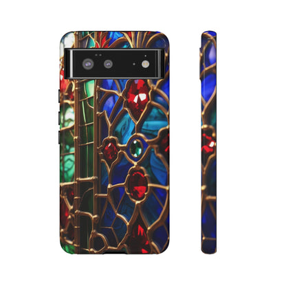 Stained-Glass Protective Phone Case - Jewel Toned Tracery