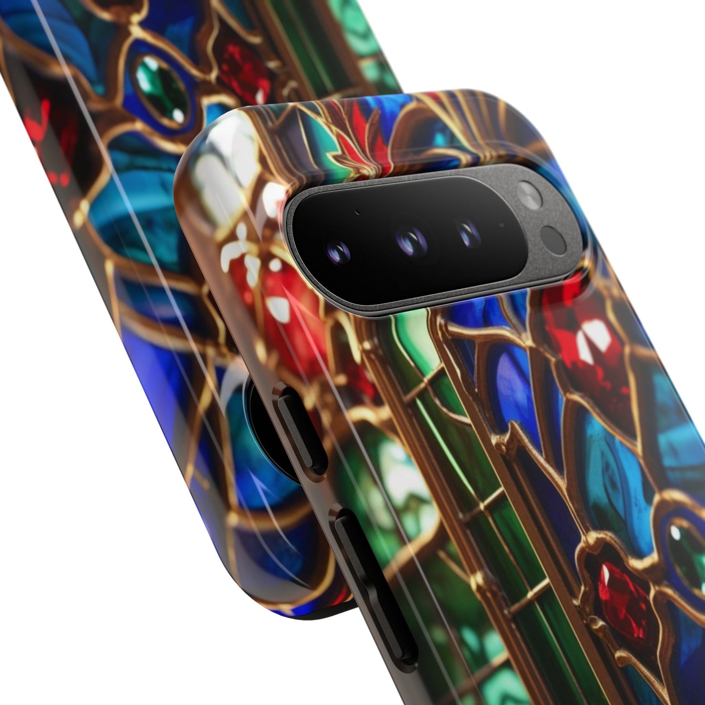 Stained-Glass Protective Phone Case - Jewel Toned Tracery