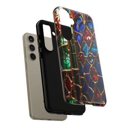 Stained-Glass Protective Phone Case - Jewel Toned Tracery