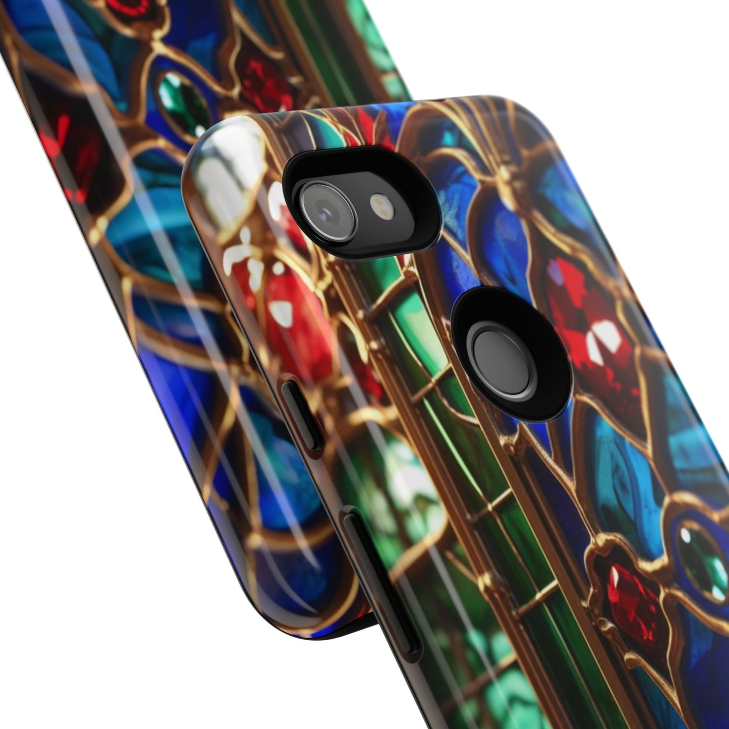 Stained-Glass Protective Phone Case - Jewel Toned Tracery