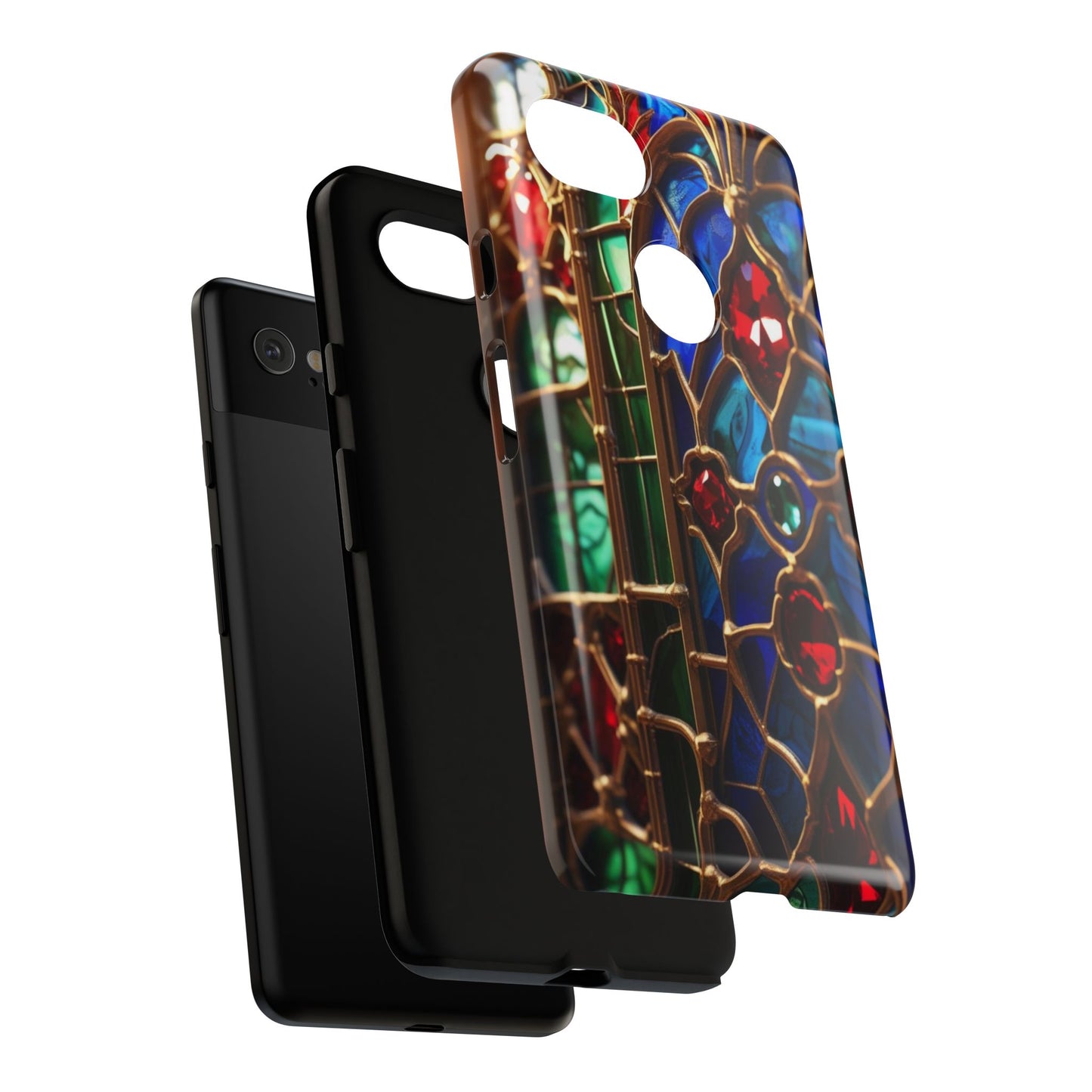 Stained-Glass Protective Phone Case - Jewel Toned Tracery