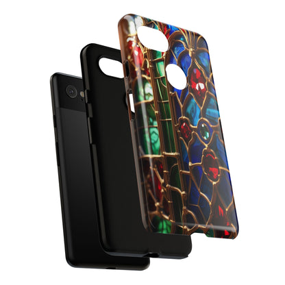 Stained-Glass Protective Phone Case - Jewel Toned Tracery