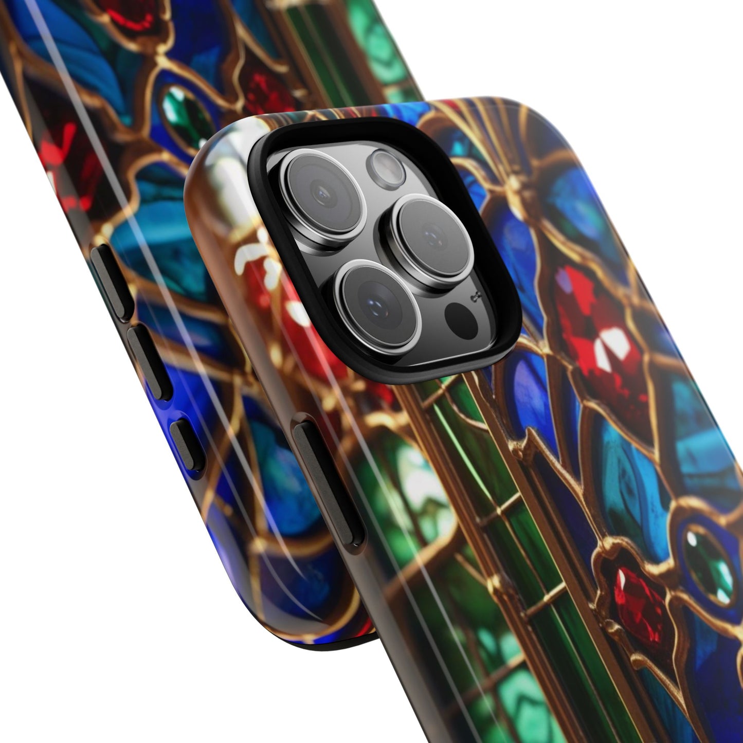 Stained-Glass Protective Phone Case - Jewel Toned Tracery