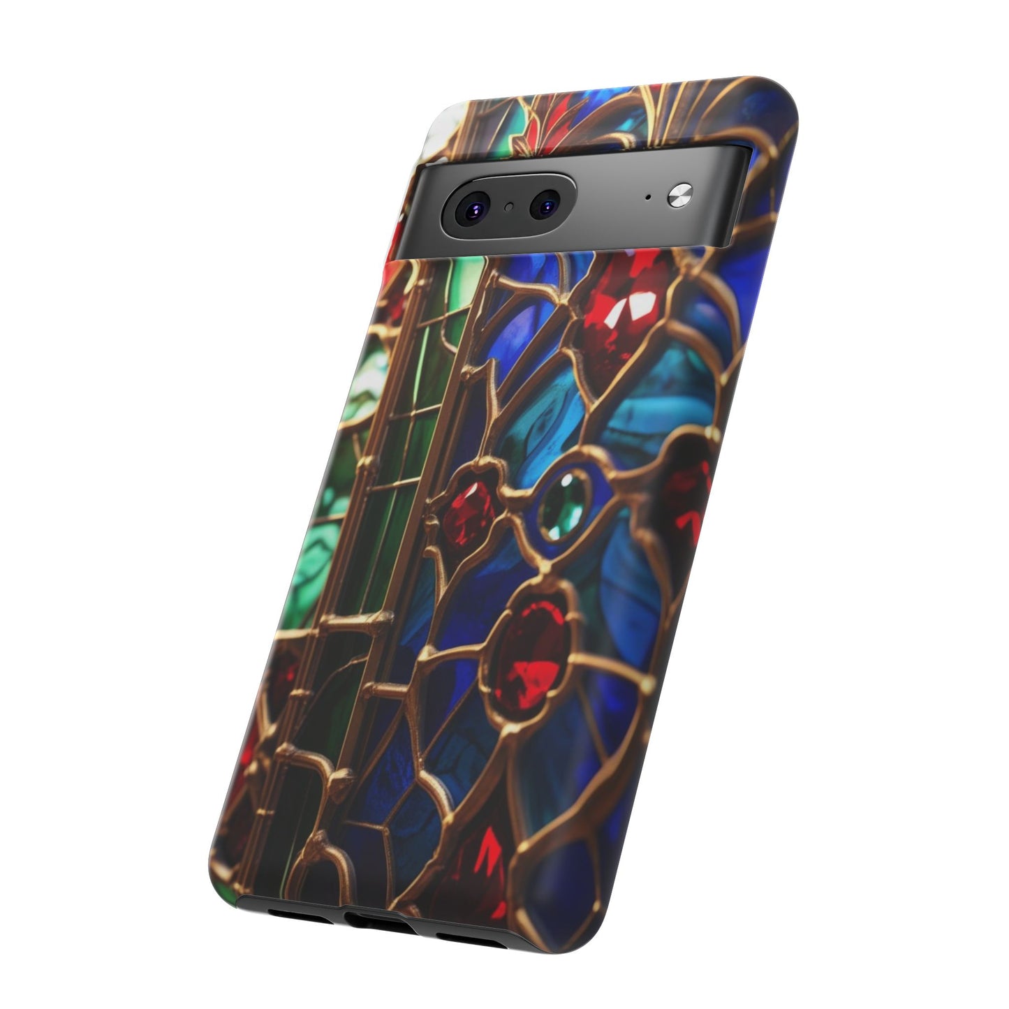 Stained-Glass Protective Phone Case - Jewel Toned Tracery