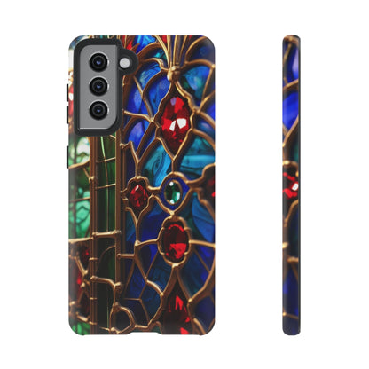 Stained-Glass Protective Phone Case - Jewel Toned Tracery