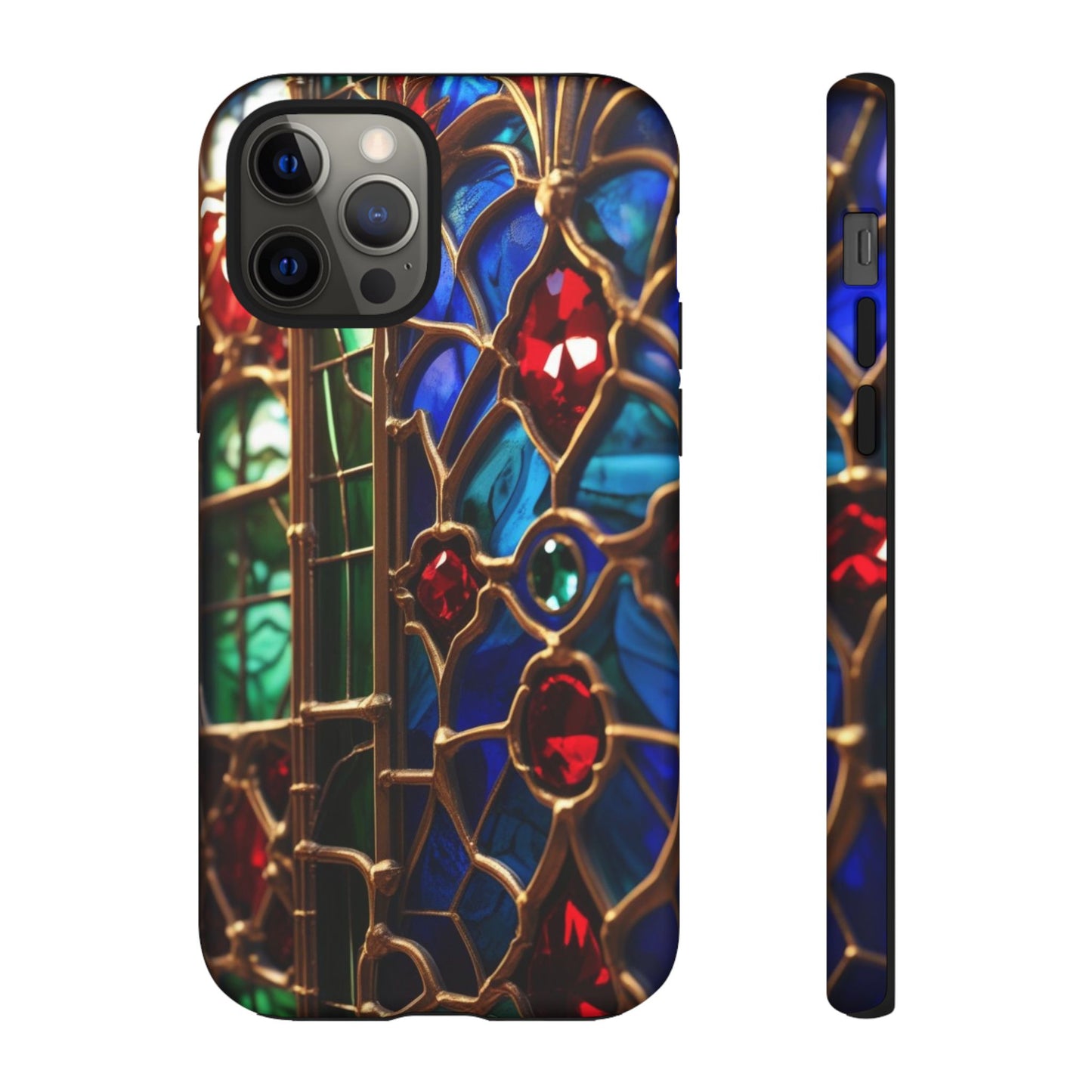Stained-Glass Protective Phone Case - Jewel Toned Tracery