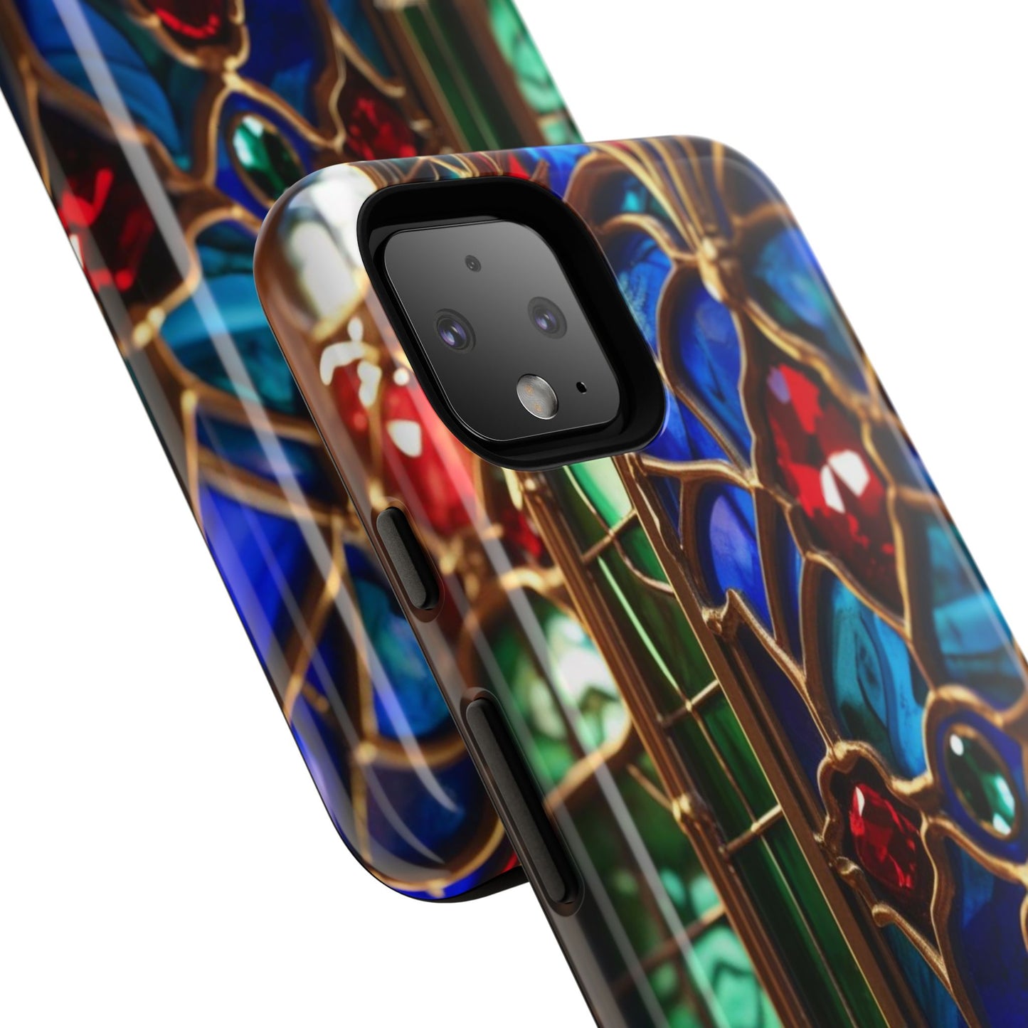 Stained-Glass Protective Phone Case - Jewel Toned Tracery