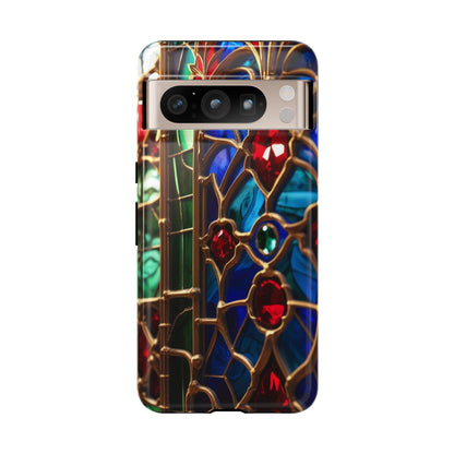 Stained-Glass Protective Phone Case - Jewel Toned Tracery