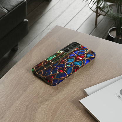 Stained-Glass Protective Phone Case - Jewel Toned Tracery