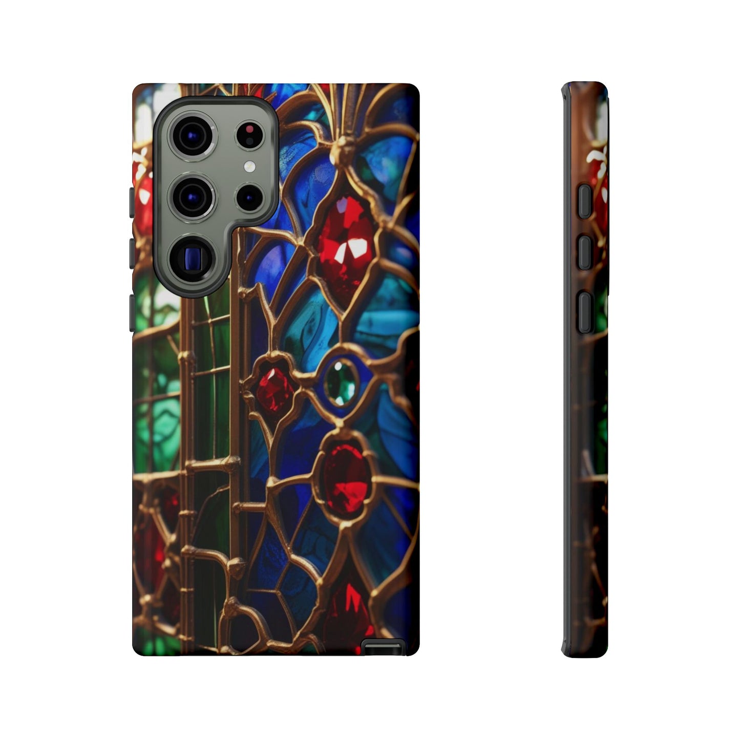Stained-Glass Protective Phone Case - Jewel Toned Tracery