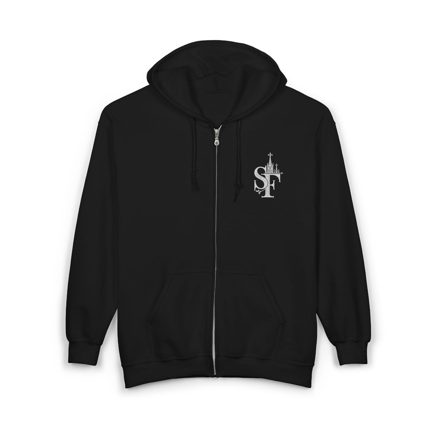 Spires and Facts Embroidered Full Zip Hoodie
