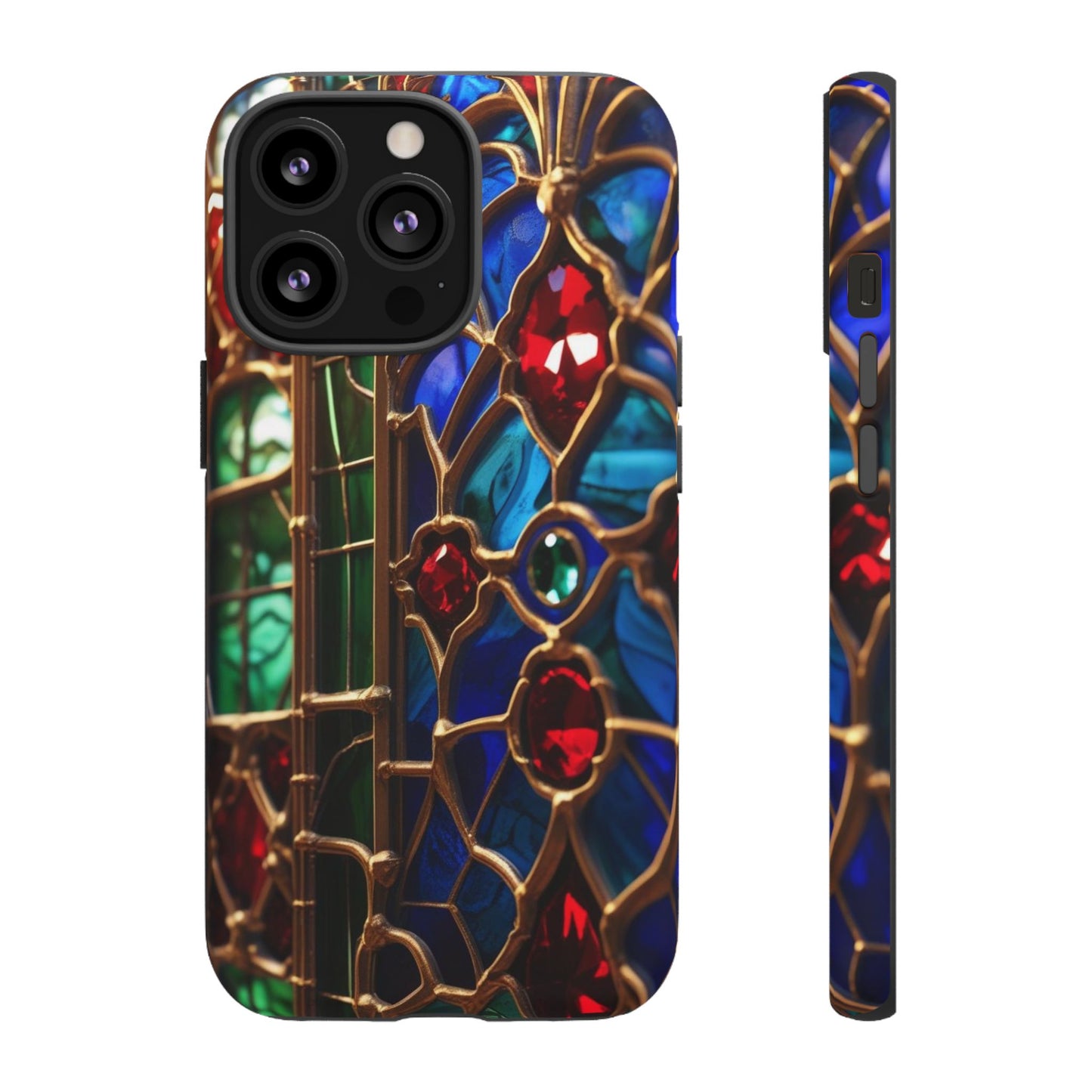 Stained-Glass Protective Phone Case - Jewel Toned Tracery