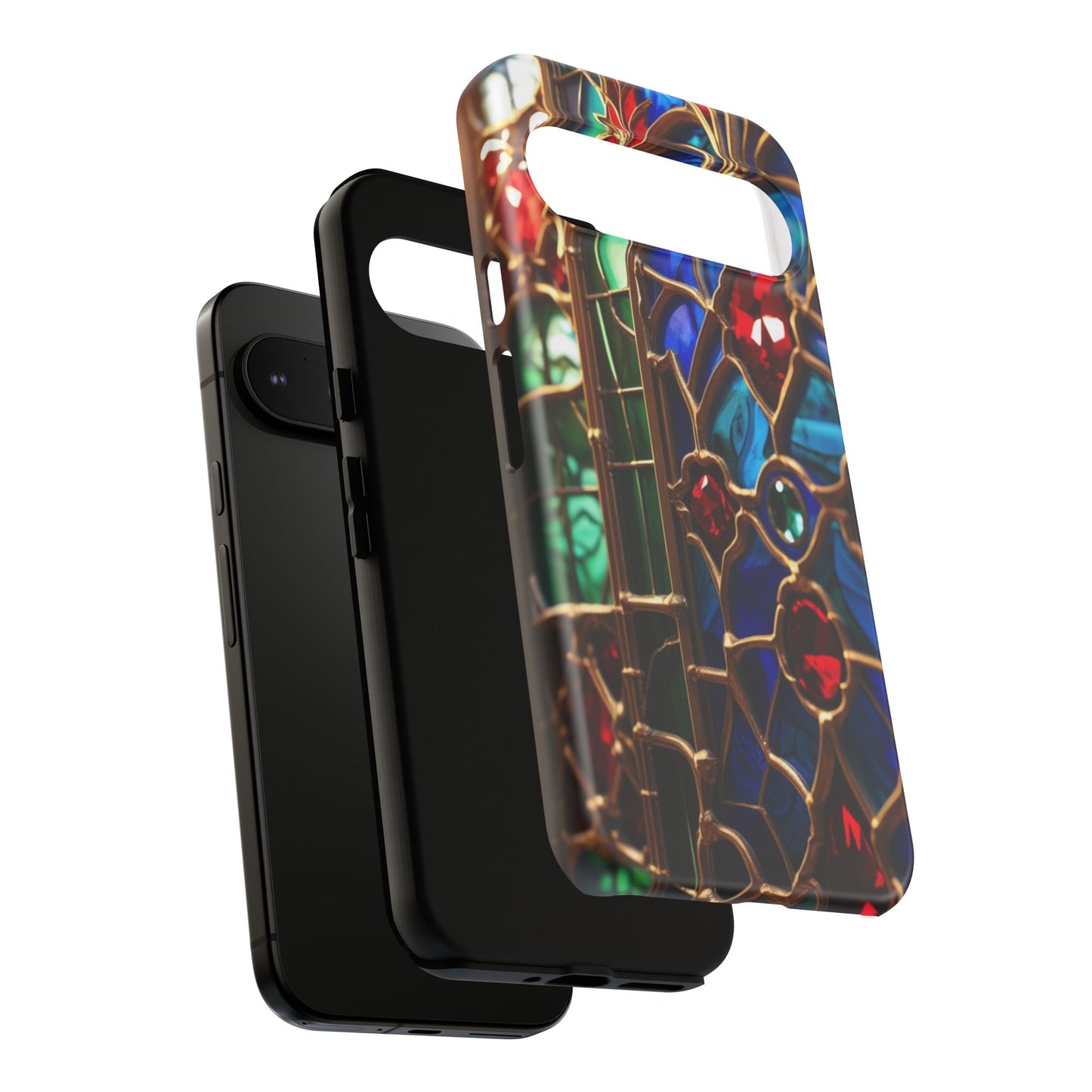 Stained-Glass Protective Phone Case - Jewel Toned Tracery