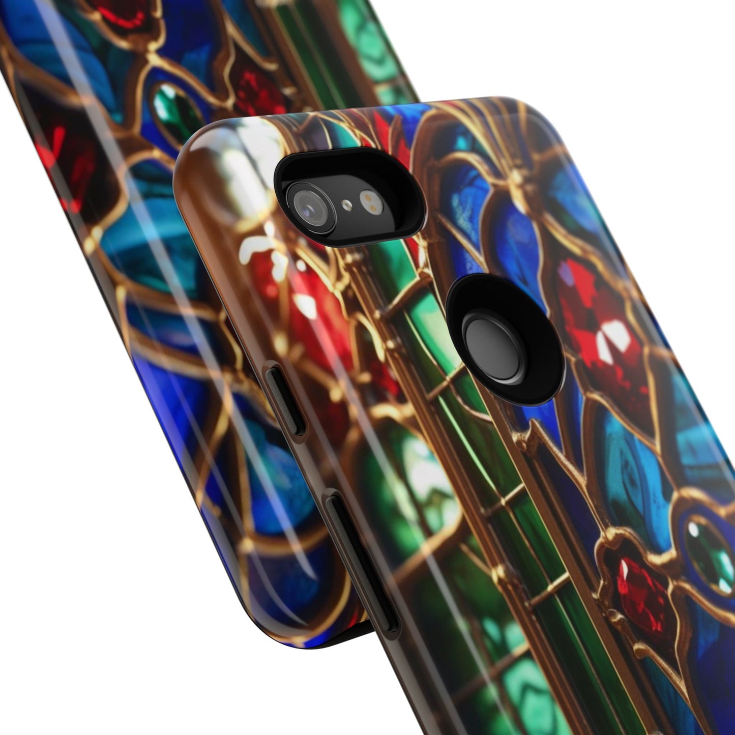 Stained-Glass Protective Phone Case - Jewel Toned Tracery