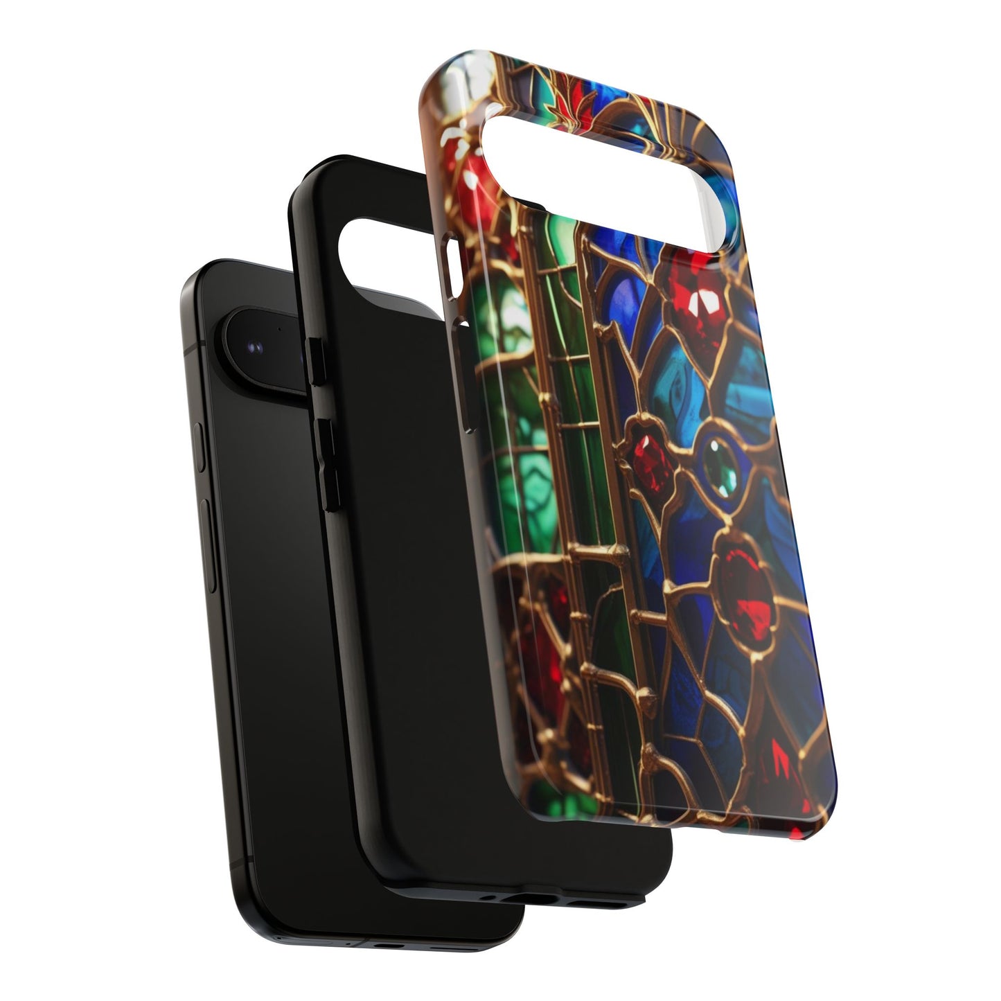 Stained-Glass Protective Phone Case - Jewel Toned Tracery