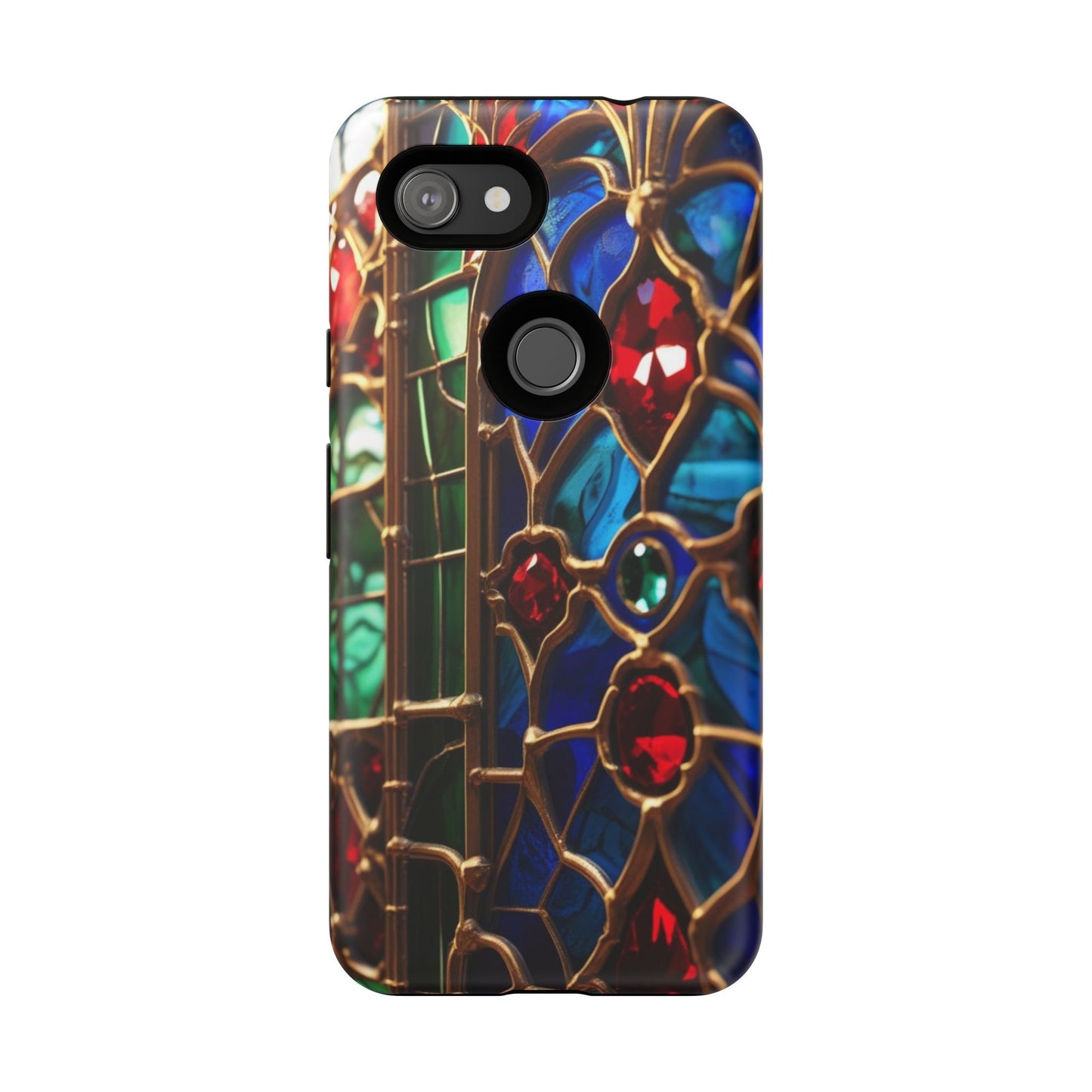 Stained-Glass Protective Phone Case - Jewel Toned Tracery