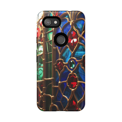 Stained-Glass Protective Phone Case - Jewel Toned Tracery