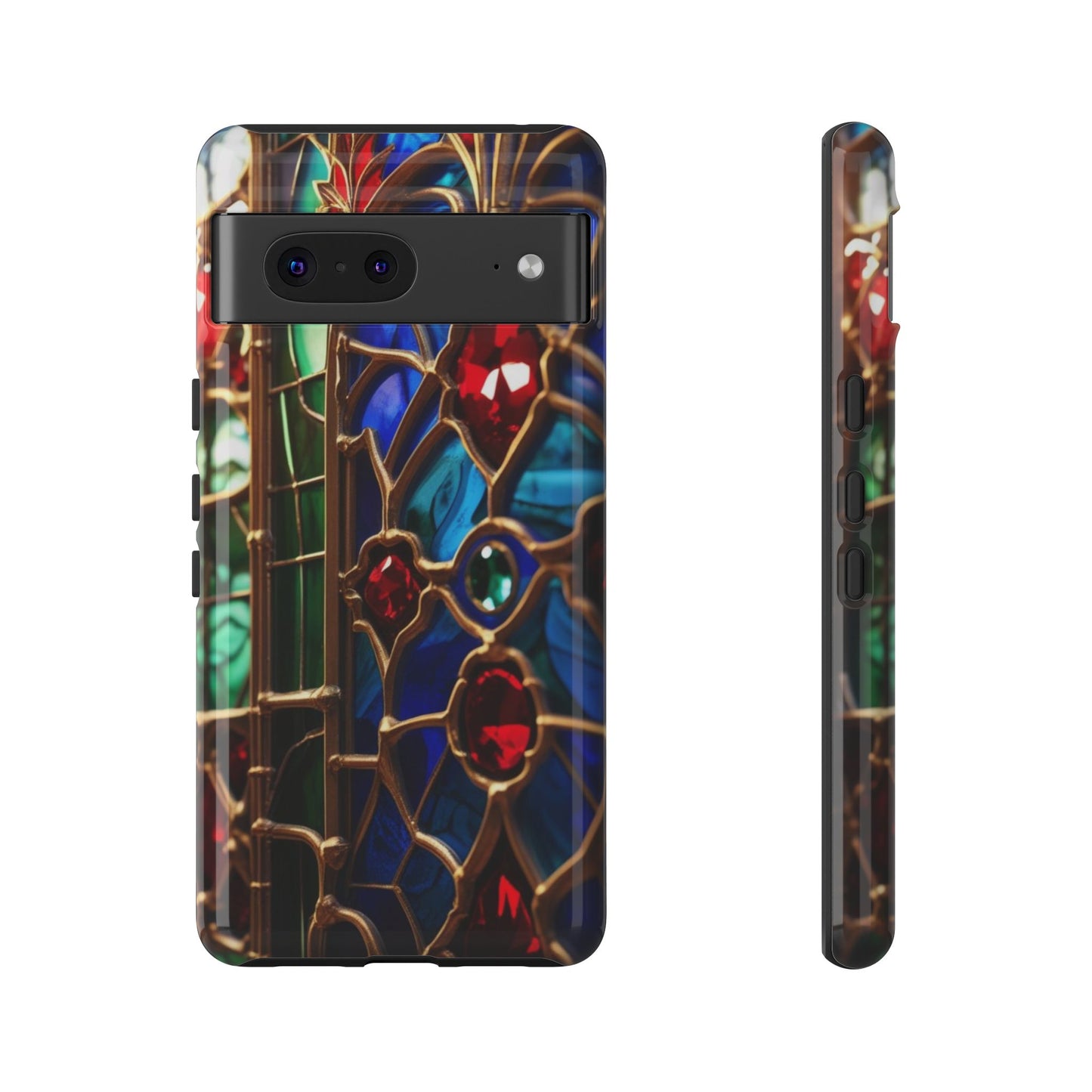 Stained-Glass Protective Phone Case - Jewel Toned Tracery