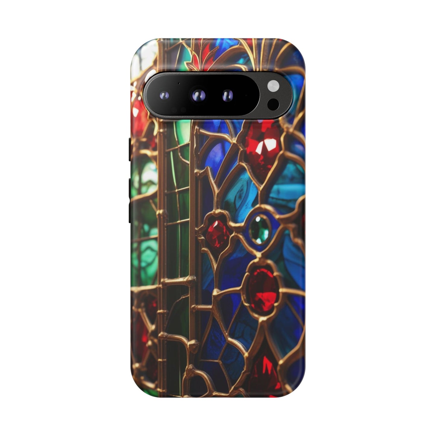 Stained-Glass Protective Phone Case - Jewel Toned Tracery