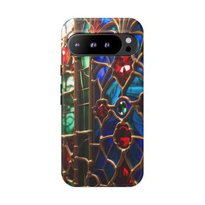 Stained-Glass Protective Phone Case - Jewel Toned Tracery