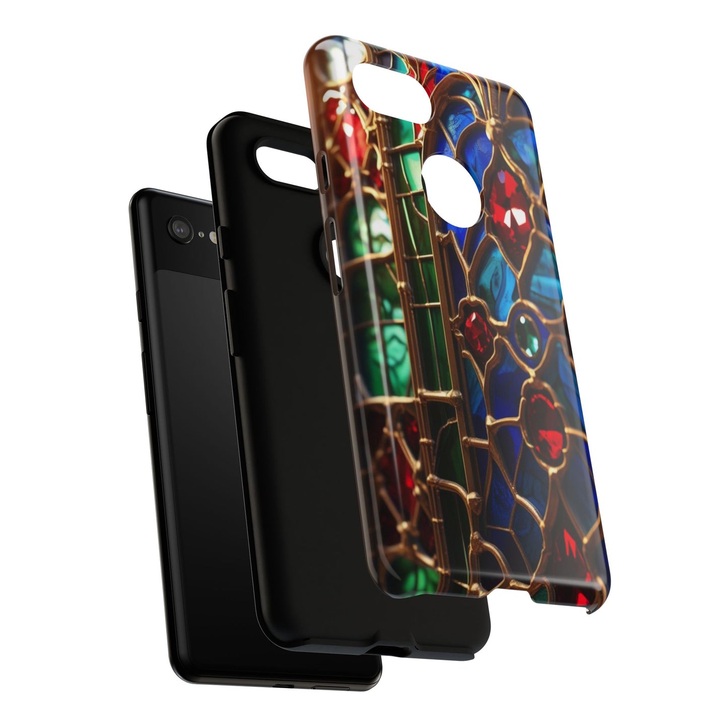 Stained-Glass Protective Phone Case - Jewel Toned Tracery