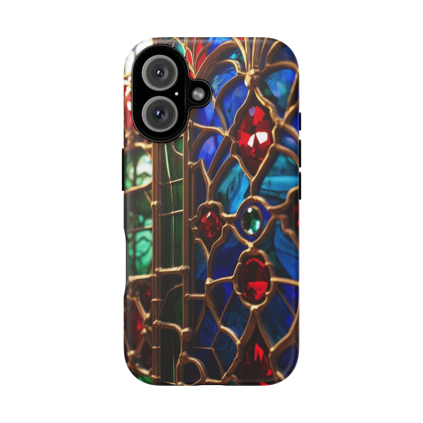 Stained-Glass Protective Phone Case - Jewel Toned Tracery