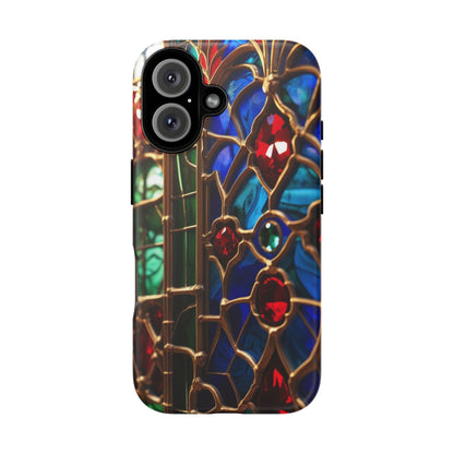Stained-Glass Protective Phone Case - Jewel Toned Tracery