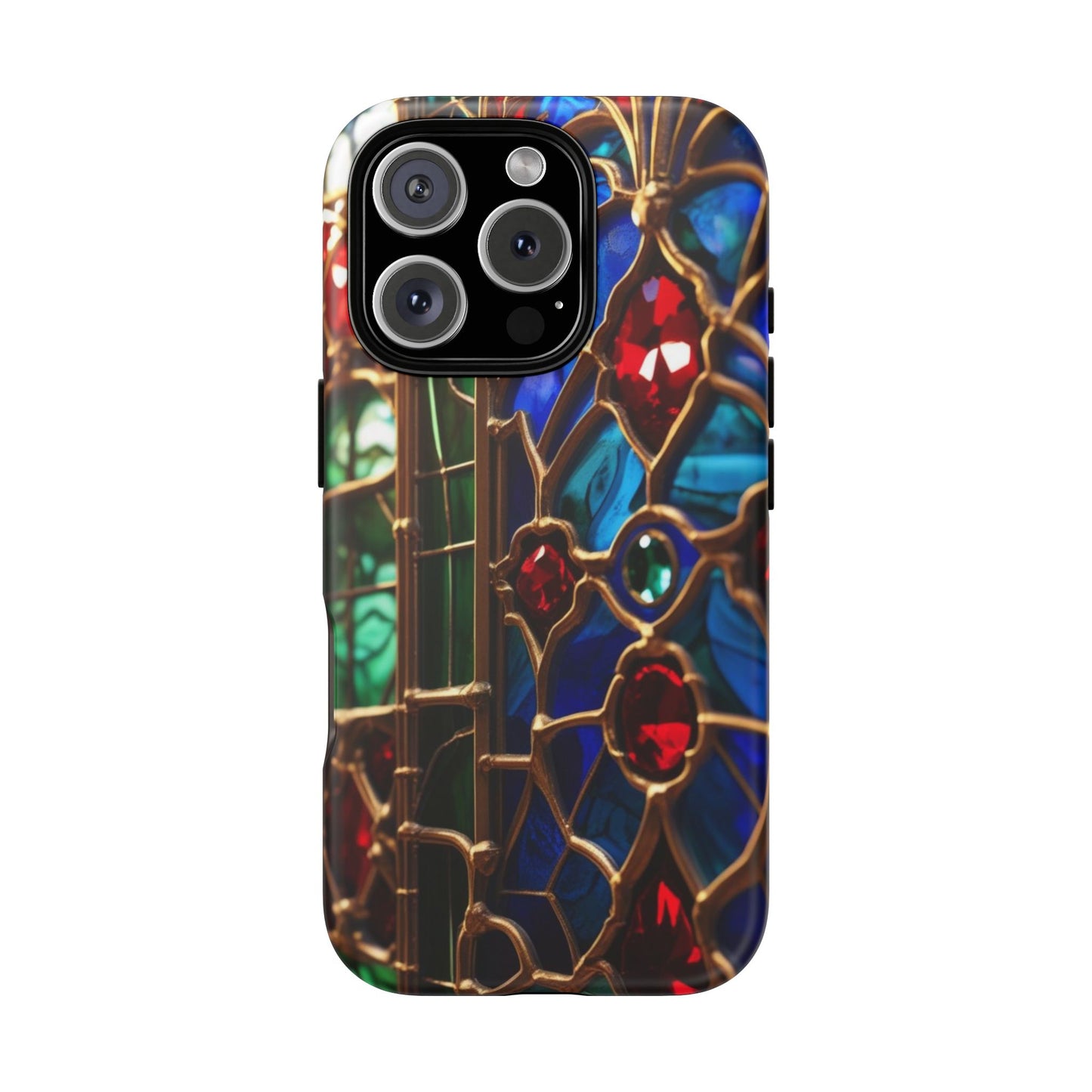 Stained-Glass Protective Phone Case - Jewel Toned Tracery