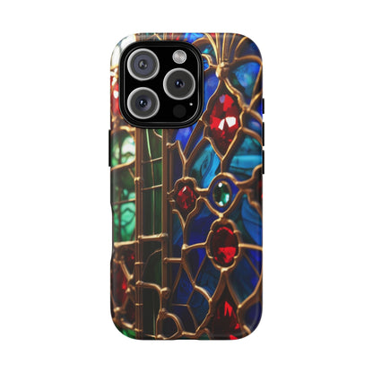 Stained-Glass Protective Phone Case - Jewel Toned Tracery